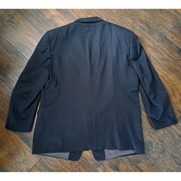Tallia Uomo Sport Coat Super 100s Luxury Wool Dark Gray Business Blazer Mens 54L - Picture 3 of 16